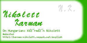 nikolett karman business card